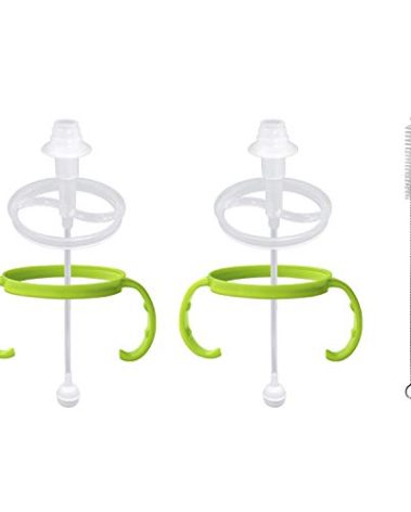 Anpei Step 1 Transitional Weighted Straw and Handles Self-Feeding Kit Compatible with Comotomo Silicone Nipples, Medium and Fast Flow | 4 Months +