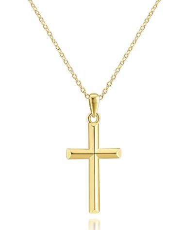 HOBATS Cross Necklace for Women 14K Gold Cross Necklaces for Women Gold Crosses Chain Pendant Necklace for Womens Blend Beauty With Sentiment Dainty Crosses Chain Pendant Necklaces for Womens 20/25mm (25MM)