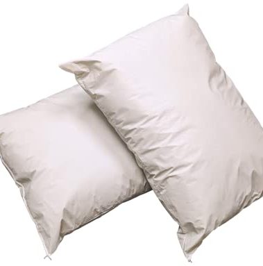 Marquis Mills 2 Pack MediCheck White Vinyl Covered Bed Pillows - Wipeable Easy Clean - Soft Low Profile Non-Fluffy Support - Not an Encasement or Zippered Protector - 20 in x 26 in - Standard