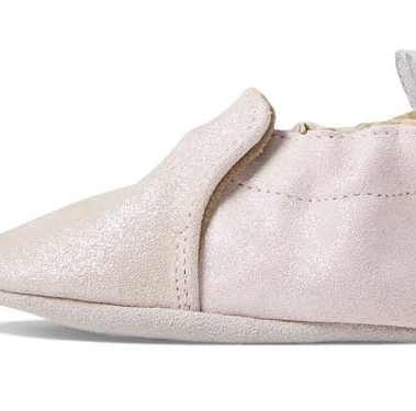 Robeez Baby Girls and Unisex Soft Soles Slip-Resistant Crib Shoes Slippers Moccasins for Infant and Toddler - Pink Light/Pastel Pretty Pearl - 0-6 Months