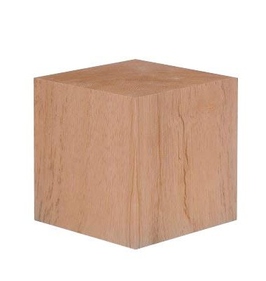 4 Inch Solid Wood Block Cube - 1 Block