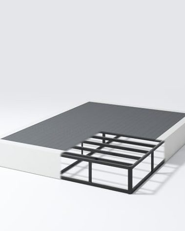 NHODIR Box Spring for King Bed, 9 inch King Size Box Spring Only, Strong Metal Frame Mattress Foundation, No Noise, Easy Assembly