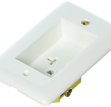Clock Hanger Recessed Tamper Resistant Receptacle, 15 Amp, 125V, Grounding, Side Wire Terminations, White