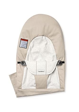 BabyBjörn Fabric Seat for Bouncer, Cotton/Jersey, Beige/Gray