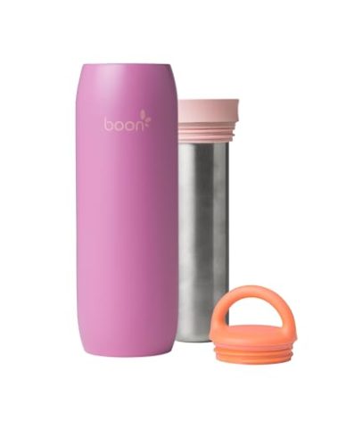 Boon Frosh Portable Breast Milk Chiller - Stainless Steel Cooler and Storage Container - Purple - Keeps Milk Cold for up to 17 Hours