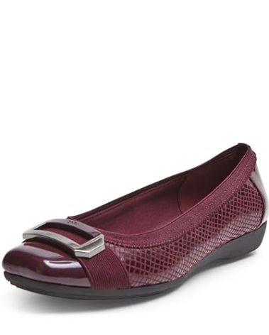 Anne Klein Women's Ballet Flat Uplift, Deep Red, 6.5
