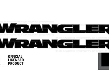 Decal Mods Wrangler Hood Graphic Vinyl Decal fits Jeep Wrangler JK/JL/JT (2007-2024) Black w/Dark Gray Outline FBDRKGO (Set of 2) | FJ3U4