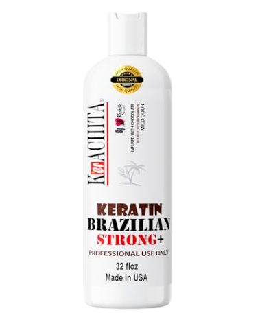 Brazilian Keratin Chocolate Strong 32 floz (1 Litre) KERACHITA, Hair Smoothing Treatment Blowout Straightening Enhanced, Professional Brazilian Keratin - Made in USA