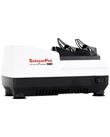 Chef'sChoice Scissorpro Electric Professional Scissors Sharpener with Diamond Honing Features Precise Angle Guides to Help Repair and Restore Blades For Right- and Left-Handed Scissors, 2-Stage, White