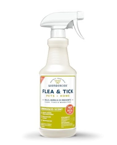Wondercide - Flea, Tick & Mosquito Spray for Pets and Home with Natural Essential Oils - Killer, Control, Prevention, Treatment - Lemongrass 16 oz