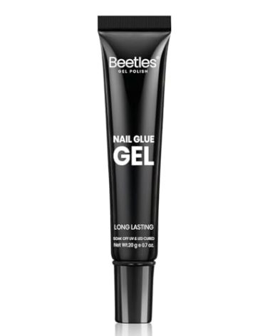 Beetles Nail Glue Gel Hands-Free, 20g Tipex Solid Nail Glue Gel for Acrylic Nails Extension, Press On Nails, 3D Nail Art, Soak off UV & LED, Beginner Friendly Long Lasting DIY Home Manicure