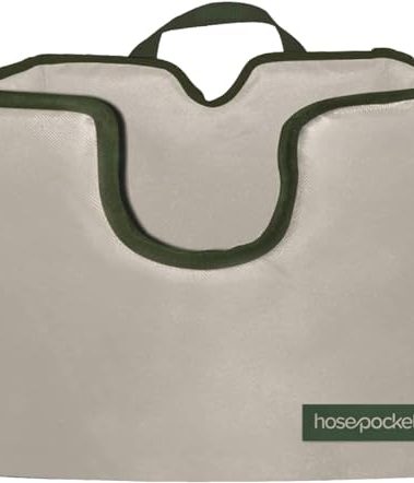Expandable Garden Hose Holder by Hose Pocket – Store Your Expandable Garden Hose Neatly and Simply – Size Large Designed For 50-100 ft. Hose (Large)