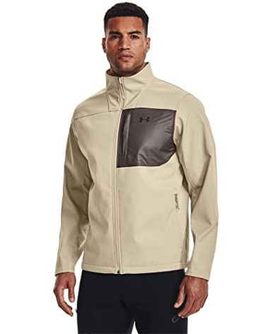 Under Armour Men's ColdGear Infrared Shield 2.0 Soft Shell, (289) Khaki Base/Fresh Clay/Jet Gray, Medium
