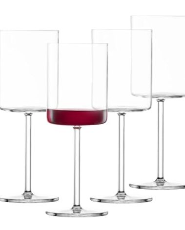 SCHOTT ZWIESEL Modo Red Wine Glass (Set of 4), Wine Glasses for Red Wine, Dishwasher-Safe Tritan Crystal Glasses, Made in Germany (15 Ounce)