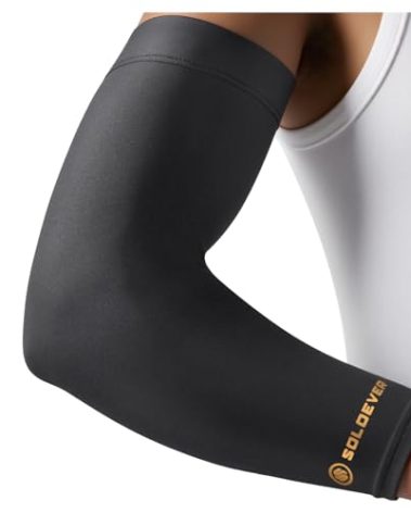 [360° Full Compression] Copper Arm Sleeves for Men & Women, [Ultra Breathable] Arm Brace for Forearm, Bicep, Triceps, Tennis Elbow, Basketball, Golf, Arthritis, Tendonitis, Bursitis (Black, M)