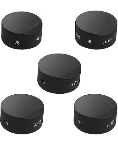 GABEROAD [Upgraded RV Gas Range Oven Knob Replacement Compatible with Greystone Range Oven Gas Stove Knob CF-RV17, CF-RV17B, CF-RV17BB, CF-RV21, CF-RV21B, CF-RV21BB(5pcs)