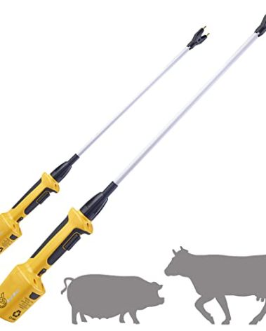 RANCH CHOICE Rechargeable Livestock Prod for Cows Sheep Electric Cattle Prod for Cow Dog Hog Animal Prod with Flexible Shaft (Total 43 INCH)