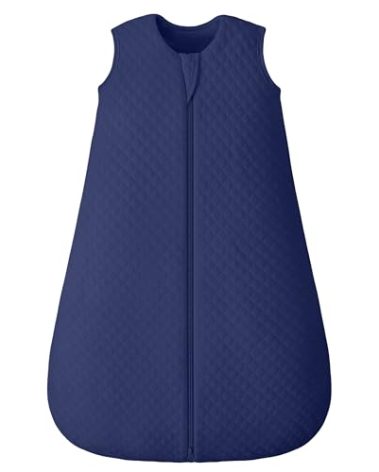 FIEMOL Baby Sleep Sack 6-12 Months 2.5 TOG, Winter Cotton Sleep Sacks Newborn and Infant, Warm Quilted Baby Wearable Blanket, Newborn Sleeping Bag with 2-Way Zipper Blue 1 Pack