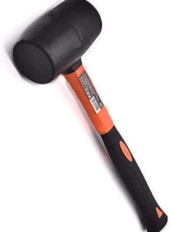 Edward Tools Rubber Mallet Hammer 16 oz - Durable Eco-friendly Rubber Hammer Head for Camping, Flooring, Tent Stakes, Woodworking, Soft Blow Tasks without Damage - Ergonomic Grip Handle
