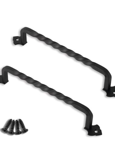 OVOV 2 Pack Barn Door Pull Handle Hardware for Wooden Garden Gate Shed Cabinet Door (9inch)