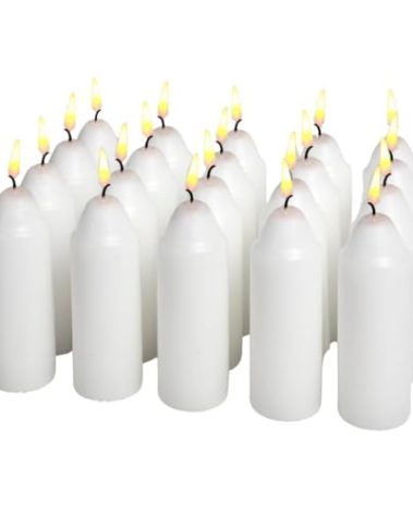 15-Hour White Candles for UCO Candle Lanterns, Long-Burning Candles for Outdoor, Camping, Prepping Supplies and Emergency Preparedness 20-Pack