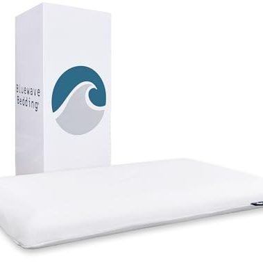 Bluewave Bedding Extra Slim Gel Memory Foam Pillow for Stomach and Back Sleepers - Thin, Flat Design for Cervical Neck Alignment and Deeper Sleep (1.75-Inches Height, Standard Size)