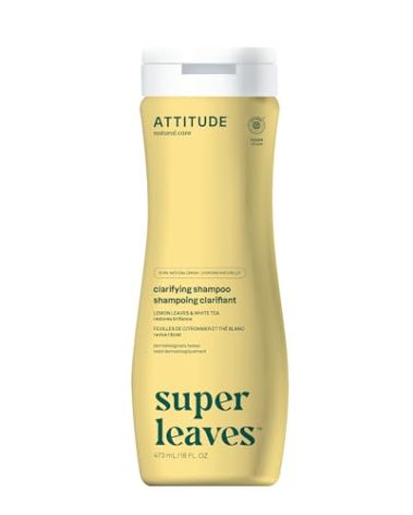 ATTITUDE Clarifying Hair Shampoo, EWG Verified, Restores Shine, Naturally Derived Ingredients, Vegan and Plant Based, Lemon Leaves and White Tea, 16 Fl Oz