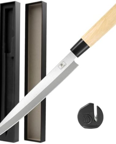 sawkit Sashimi Sushi Knife 7-9 Inch/Fish Perfect Boning Knives/Bread Chef's/For Cutting Sushi/Sashimi Fish Filleting Slicing/Very Sharp Stainless Steel Blade Meat and Peeling Multi-Purpose Kitchen