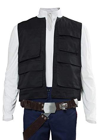 Men's Halloween Costume Black Vest Belt Compatible Droid Caller Canister Cosplay Accessories Unisex