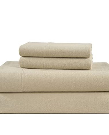 LANE LINEN Cotton Flannel Queen Sheet Set - Brushed for Extra Softness - Breathable & Durable Cotton Flannel Queen Size Bed Sheets Set - Warm & Cozy Winter Bed Sheets with 15" Deep Pocket - Linen