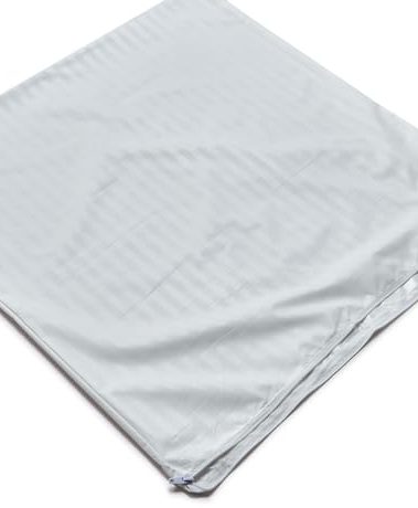 Kingnex Waterproof Down Feather Proof Striped Body Pillow Protectors for 20x54 Pillow Zippered Plain Pillow Cover White 1 Pack Only 21x55