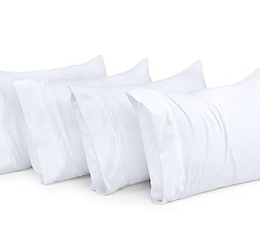Utopia Bedding King Standard Pillow Cases - Pack of 4 - Envelope Closure - Soft Brushed Microfiber Fabric - Shrinkage and Fade Resistant Pillow Covers 20 X 36 Inches (King Std, White)