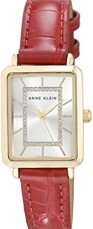 Anne Klein Women's Glitter Accented Croco-Grain Strap Watch, AK/3820