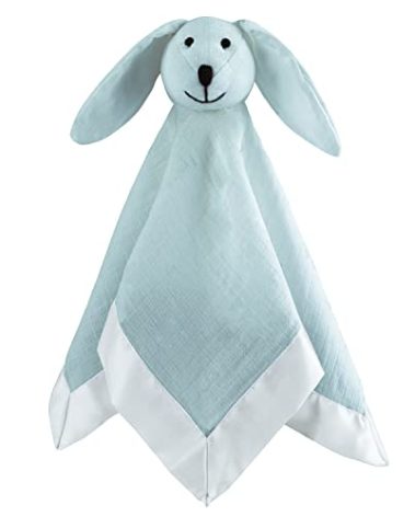 aden + anais Essentials Classic Lovey, Cotton Muslin Bunny, Solid Winter Sky