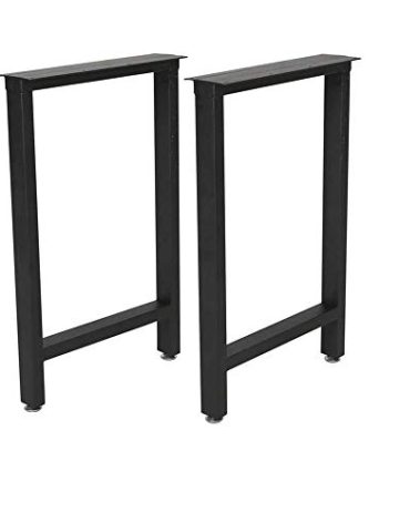 Metal Black Table Legs Heavy Duty Desk Legs 28” Height 18” Wide Industrial Modern Table Legs(Without Boards)