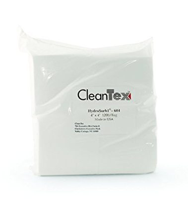 CleanTex HydroSorb I Wipes, 4 x 4 Inches, Bag of 1200 Wipes (CT604)