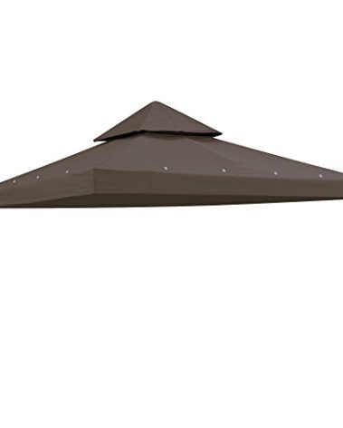 Yescom 8x8Ft 2-Tier Gazebo Top Replacement UV30+ for Dual Tier Gazebo Frames Outdoor Patio Canopy Cover Party Backyard Garden Coffee Liqueur