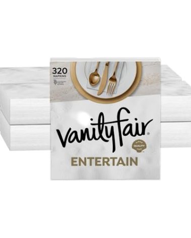 Vanity Fair Entertain Paper Napkins, 40 Count (Pack of 8), Disposable Napkins Made For Entertaining And Events