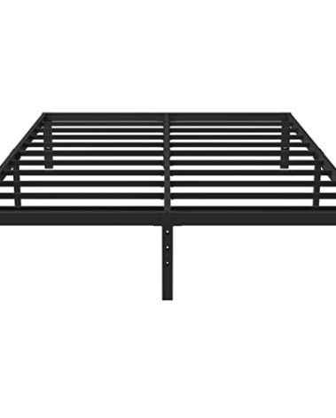 Upcanso Queen Bed Frame No Box Spring Needed, 14 Inch Heavy Duty Metal Platform Bed Frame Queen Size, 1200lbs Steel Slats Support, Easy Assembly, Black