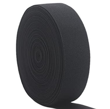 Black Knit Elastic Band 1-1/2 inch 10 Yards 38mm Double-side Twill Woven Elastic Heavy Stretch Straps Elastic Spool Band for Sewing Clothing Pants Waistband Wigs Skirts Craft DIY Projects