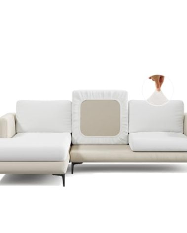 Nolan Interior Magic Sofa Cover - Classic Jacquard Back Couch Cover - Large, Jade White - Pet Proof, Easy Install, Stretchy Slipcover