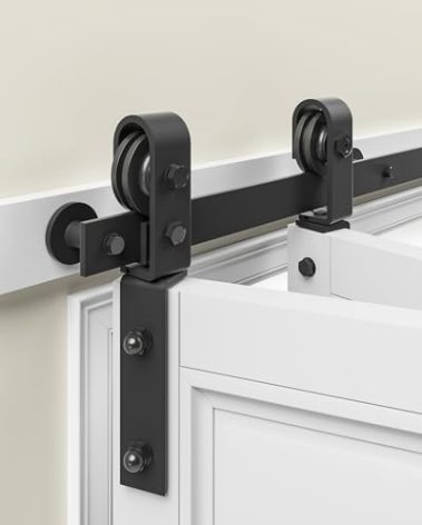 Bifold Barn Door Hardware Kit 36 inch: Sliding Bi-Folding Track Kit for 2 Closet Door Space Saving Slide Smoothly Easy Install for Double 16" Wide Bifold Door (Hardware Only)