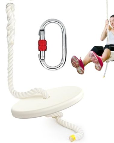 Fologtoo Zipline Seat for Kids and Adults, Zip Line Replacement Seat for Kids and Adults, Zip Line Accessories with Carabiner & Adjustable Nylon Rope