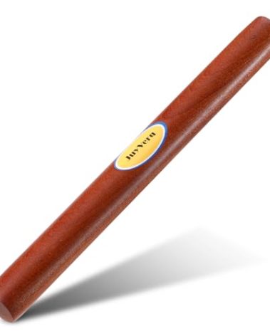 JuyVerq Wood Rolling Pin (15.75 Inches), Non-Stick Rolling Pin for Baking, Natural Sapele Wood Dough Roller for Pizza, Fondant, Pie, Cookie, Pastry, Essential Kitchen Tool