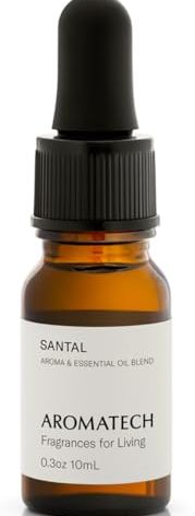 AromaTech Santal Aroma Essential Oil Blend: Luxury Hotel Inspired Aromatherapy with Amber, Vanilla, Cedar & Sandalwood for Ultrasonic Diffusers & Nebulizers - 0.3 fl oz, 10 mL