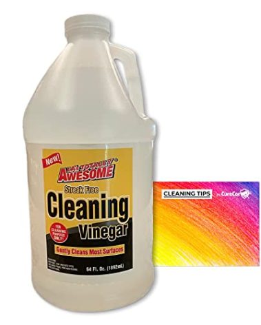 Bundle - La's Totally Awesome Cleaning Vinegar -- 1/2 Gallon Jug (64 Ounce Jug) INCLUDES Authentic Curecor Cleaning Card Tips