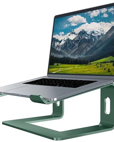 Orionstar Laptop Stand Aluminum Laptop Riser Compatible with Mac MacBook Air Pro 10 to 15.6 Inch Notebook Computer, Ergonomic Elevator Holder (Green)