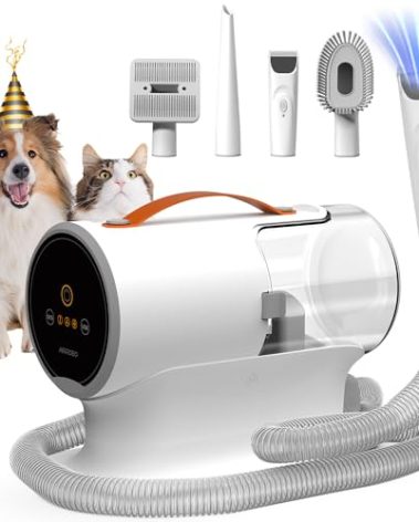 AIRROBO Dog Grooming Vacuum Kit,12000Pa Strong Pet Vacuum for Shedding,Grooming Hai,Quiet,PG100,2L Large Capacity
