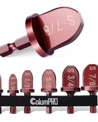 ColumPRO HVAC Repairing Tools, Air Conditioner Copper Pipe Expander Swaging Tool, 1/4 Inch Hex Shank Copper Pipe Flaring Tool Tube Expander,1/4''， 3/8''，1/2''， 5/8''，3/4''，7/8''Bits