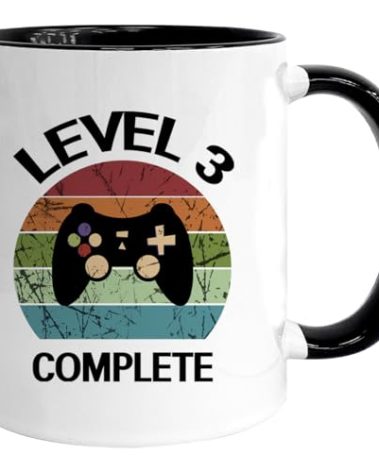 Pfkfo Happy 3 year anniversary wedding gifts for Wife, Funny 3rd Anniversary Couple Gifts, Romantic Gift for Him Her, 3 year Gifts for Gamer, Retro Video Game 11 oz Coffee Mug